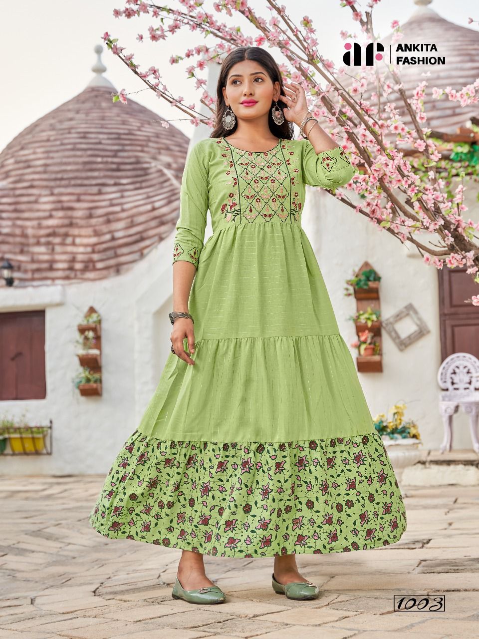 Ankita Weekend Festive Wear Wholesale Cotton Embroidery Anarkali Kurtis